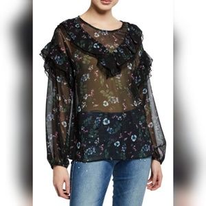 🆕️Kensie Floral-Printed, Sheer Blouse